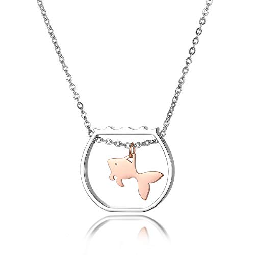 LLYANZ Stainless Steel Goldfish Swim in Their Fishbowl Spice and Uncommon Jewelry...