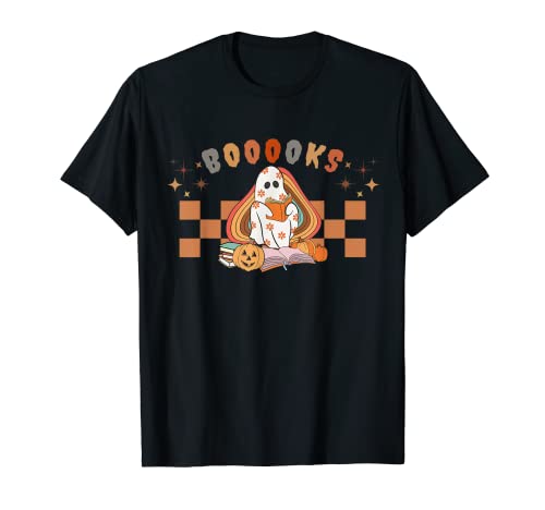 Booooks Ghost Boo Leer libros Biblioteca Maestro Halloween lindo Camiseta