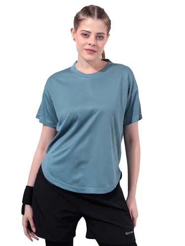 Image of Kvetoo Women Apple Cut Gym T Shirt Breathable Workout Tee Slim Fit Activewear Top Sports Training Yoga T Shirt Women