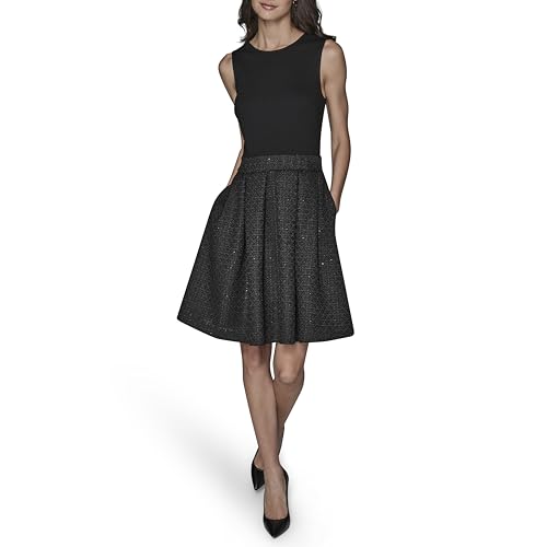 Image of Karl Lagerfeld Women's Novelty Tweed Career Midi Dress