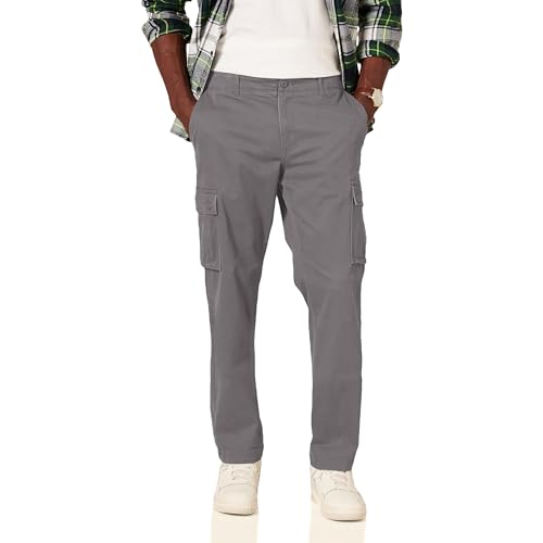Amazon Essentials Mens Straight-Fit Cargo Pant Pants -dark grey 30W x 34L