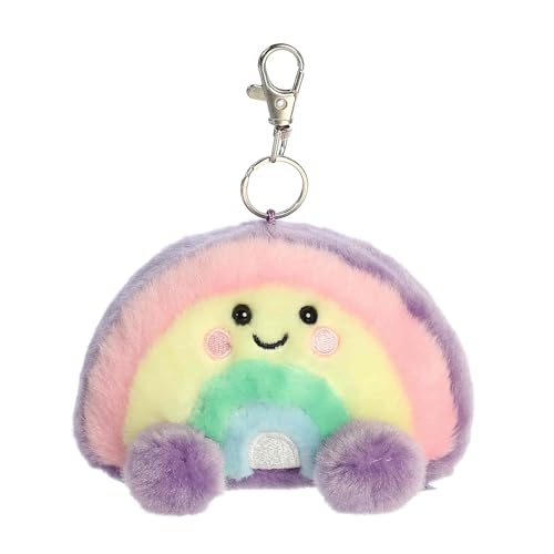 Aurora Adorable Palm Pals Vivi Rainbow Clip-On - Fun Collectible Plush For Kids and Adult Collectors - Perfect for Decorating Rooms and Birthday Gifts - Multicolor 4.5 Inches