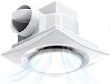 Nalle Ventilation Fans Bathroom Exhaust Fan with Light 9.6 inch Panel 6000K 12W Round LED 112 CFM 1.0 Sones 4 Inch Duct,110V Ceiling Mount Exhaust Fan for Shower,Bathroom,Office,Home(YFL-200)