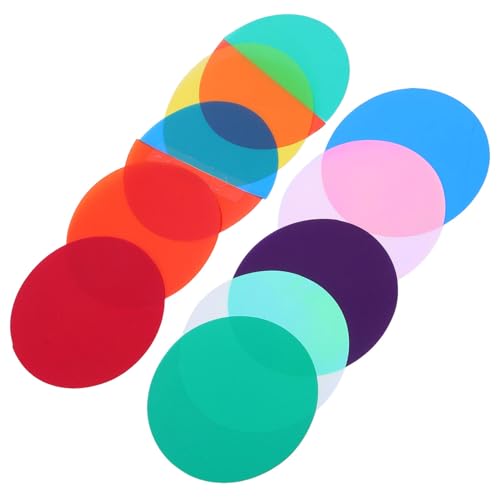 GALPADA 10 Pièces Filtres Gel Autocollants pour Éclairage Film LED Feuilles Colorées pour Modification Ambiance Correction Lumière pour Lampes Tubulaires et Spots