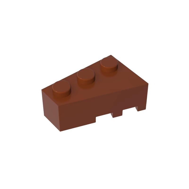 XYEIUGO 6565 Round Brick Wedge 3x2 Left, Reddish Brown, 50 PCS