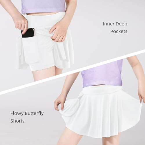 Falda pantalón para niñas con bolsillo seguro para guardar pelotas de tenis 6