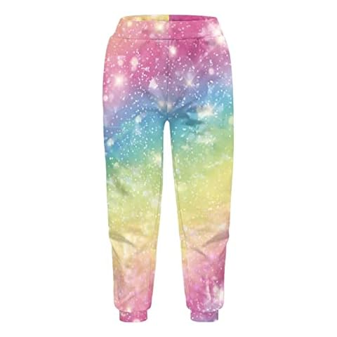 HUIACONG Rainbow Stripe Jogging Sweatpants for Kids Cover