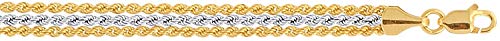 Floreo 10k Two Tone Yellow and White Gold Triple Strand Rope Bracelet 7.25”2