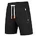 Produktbild Mount Swiss Kurze Freizeithose Herren Liam I Kurze Sweatpants Herren mit Taschen I Sport Shorts Herren Schwarz, XXL