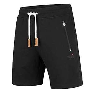 Mount Swiss Kurze Freizeithose Herren Liam I Kurze Sweatpants Herren mit Taschen – 2 Seiten- und 1 Gesäßtasche je mit Reißverschluß I Sport Shorts Herren in klassischen Farben