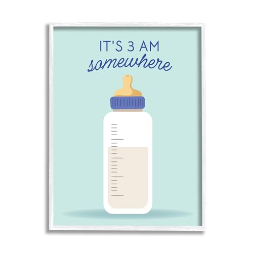 Image of It's 3am Somewhere Humor, 11 x 14 Inch Framed Giclee Print | Stupell Industries . By Emily Dumas . Ready to hang . Fun gift for bedroom or nursery . Made in USA
