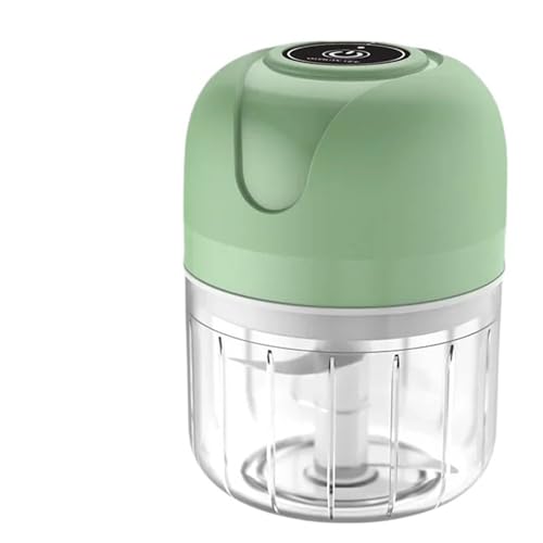 電動ガーリックチョッパー、ミニフードプロセッサー USB ワイヤレス電動ガーリックマッシャー 250 ミリリットルプレスミンサー野菜唐辛子肉グラインダー食品チョッパーキッチンアクセサリー 6 ブレード(Green)