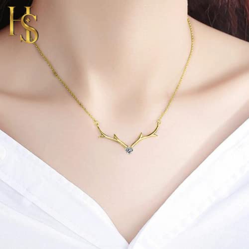 Deer Heart Pendant Chain Necklace in 925 Silver