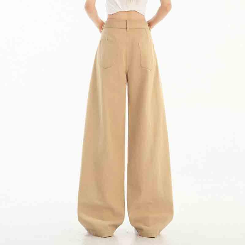 Women's Retro Waistband Wide Leg Pants Straight Leg Hanging Casual Pants high Waisted Jeans for Women3