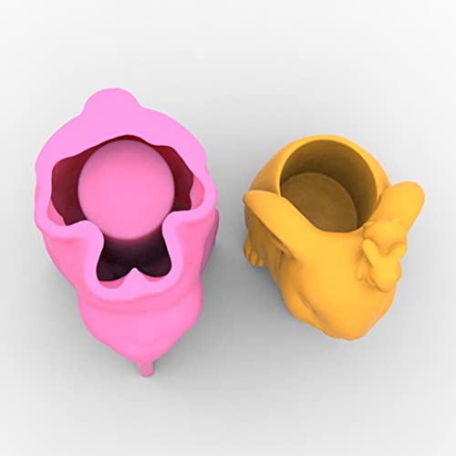 Moule pot de fleurs lapin silicone pour création artisanale en argile - 6
