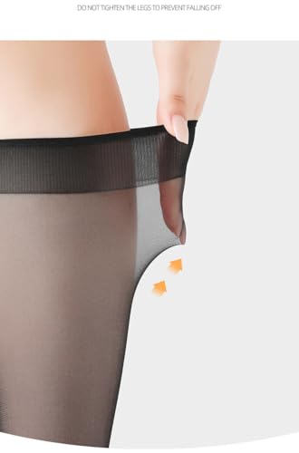 12 Pairs Plus Size Knee High Stockings for Women 15D Sheer Nylons Socks with Wide Calf4