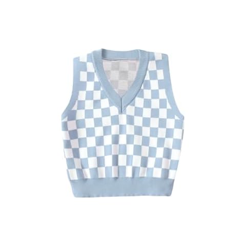 Floerns Checker Print Sweater Vest Cover