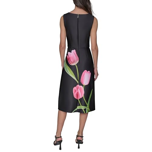 Image of Karl Lagerfeld Women's Floral Square Neck Sleevelss Sheath Dress