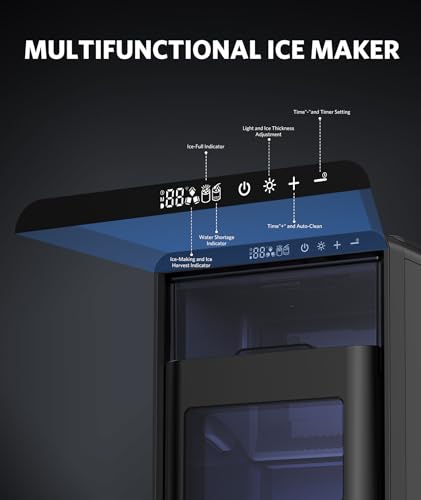 Image of COWSAR Crescent Ice Maker, Slow-Melting Countertop Ice Maker, 27 Lbs /24H, 16Pcs in 12-15Mins, Self-Cleaning, 24-Hour Timer, Portable Crystal Clear Ice Machine, 3000PCS Per Day, for Home /Office /Party