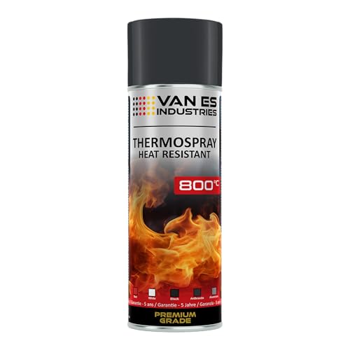 VE-INDUSTRIES Thermolack Spray Ofenlack Auspufflack Hitzebeständiger Lack Ofenfarbe 800°C div. Farben (Anthrazit)