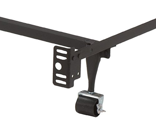 King's Brand Furniture - Heavy Duty Metal Twin Size Bed Frame With Rug Rollers & Locking Wheels #TOP6