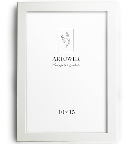 Artower® Bilderrahmen für 10 x 15 cm Weiß Holz Dünner Rahmen | Posterrahmen Klein Collage | Picture Frame Light Wood 10x15cm | Holzrahmen Holz-Bilderrahmen | Holzbilderrahmen Poster Echtholz