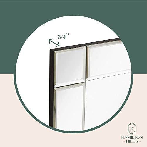 Hamilton Hills Rectangular 24x36 inch Silver Framed Vanity Mirror | Beveled Edge Squared Corner Frame Vanity Wall Mirror | Classy Decorative Bathroom Mirrors for Vanity, Hallway or Entry - Hanging - Image 3