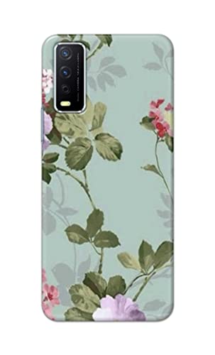 Image of Printed Hard Back Cover Case for Vivo Y12s | Y12s 2021 | Y12G | Y20A | Y20G Back Cover (Floral Painting) -702