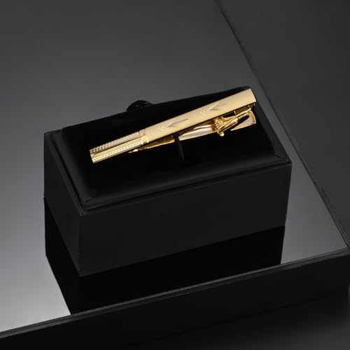 Image of Wynameleri Fashion Tie Pin Gold Plated with Rhinestones for Men in Gift Box