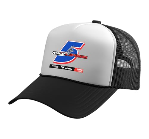 Kyle Larson 5 Racing Fan Graphi Trucker Hat with Adjustable Mesh Back, Black/White