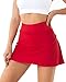 Betaven Pleated Tennis Skirts for Women with Pockets Build in Shorts Golf Skort High Waisted Athletic Running Activewear,A-Dark Red,Large