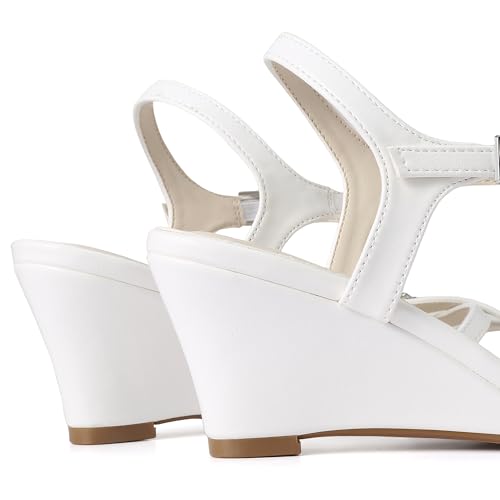 MaxMuxun Womens Wedge Sandals 2025 Square Toe Strappy Sandals 2.75 Inch Wedges Heels Dress Shoes for Women4