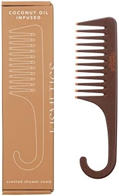 KISMETICS - Coconut Oil Infused, Scented Shower Comb, Wide Tooth Comb for Detangling Wet or Dry hair. For All Hair Types…