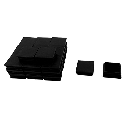 uxcell Plastic Home Square Furniture Table End Cap Tube Insert 50mm x 50mm 30 Pcs Black