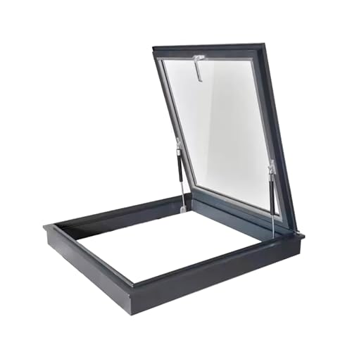 Claraboya de aluminio para ventana de techo con S templado, puerta de escotilla de ático para techos planos, cobertizo, diseño moderno para una luz natural óptima