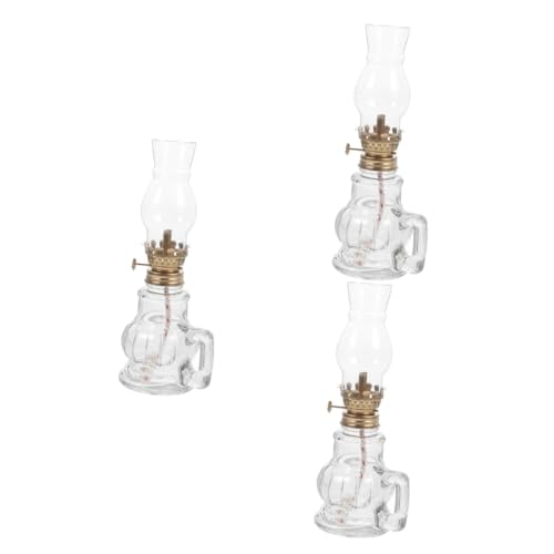 Ipetboom 3 Faroles De Queroseno Para Lámpara De Aceite Antiguos Para Uso Interior De Mecha De Algodón