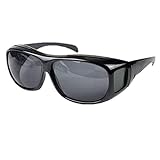 CLEVER BEAR HD Night Vision Wraparounds Wrap Around Glasses Unisex Anti Glare UV Protection (Black Frame, Black Lens )