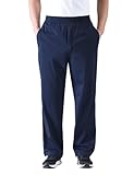 Zoulee Men's Elastic Waist Zipper Fly Hiking Pants Quick-Dry Lightweight Outdoor Sweatpants Navy Blue XL