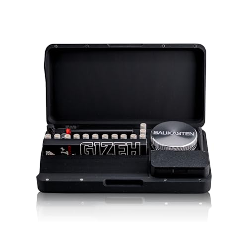 BAUKASTEN ORIGINAL mit Zubehör & Grinder - Organisierte & mobile Bau-Box mit Rolling Tray für bestes Bauen überall sicheren Transport sowie diskrete Aufbewahrung von allen Smoking Utensilien