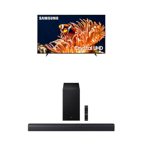 Image of Samsung 75-Inch Class 4K Crystal UHD DU8000 Series HDR Smart TV (UN75DU8000, 2024 Model) + Samsung B-Series Soundbar HW-B550F 2.1 ch DTS Virtual:X Soundbar with Subwoofer (2025 Model)
