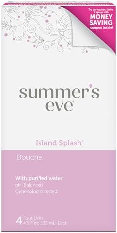 Summer's Eve Douche, Vaginal Douche for Women, Island Splash, 4 Units, 4.5 Oz Each, 1 Pack