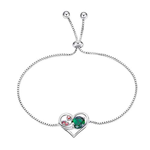 Nishci Pulsera de Platino para Mujer, Recorte Ajustable Love Olive Zircon Pure Copper Bracelet Mujeres Charm Cuff Gift for Women Girls