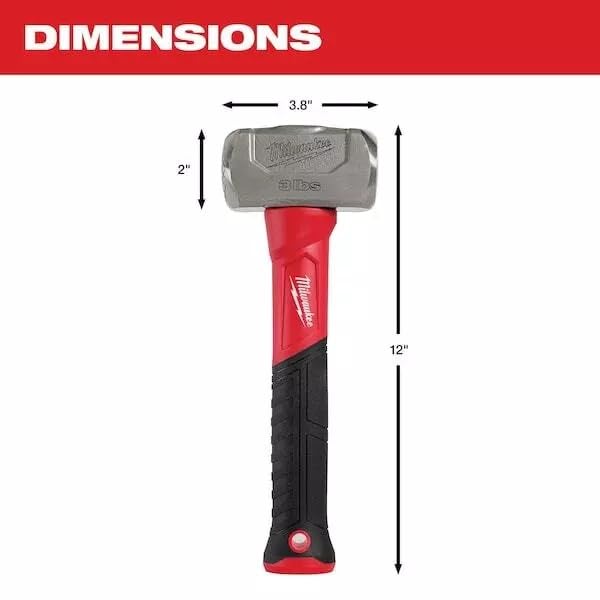 48-22-9310 For Milwaukee Tool 3 Lb Drilling Hammer, 11 In L Fiberglass Handle