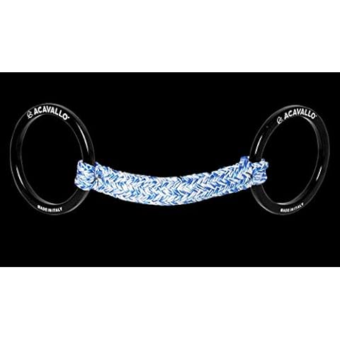 Acavallo Jumpe Alupro Loose Ring Bit AC790 - 12.5cm=4.92 inch Black with Blue Mouthpiece Cover