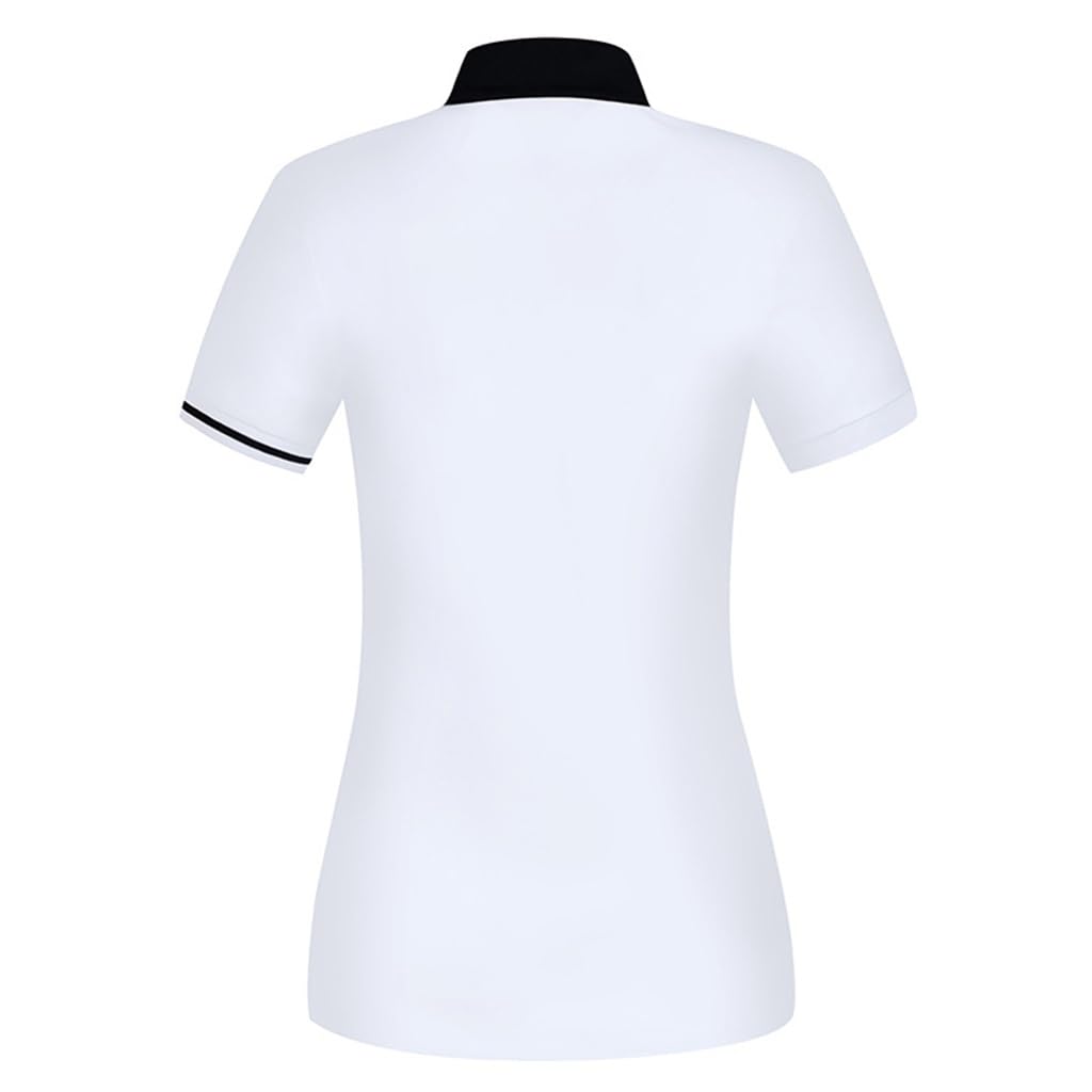 Polo de Manga Corta para Mujer 3 Botones Ligero Casual Deportes Humedad Wicking Slim Fit T-Shir