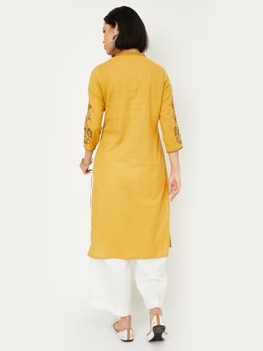 Image of Max Cotton Blend Women Kurta, Regular