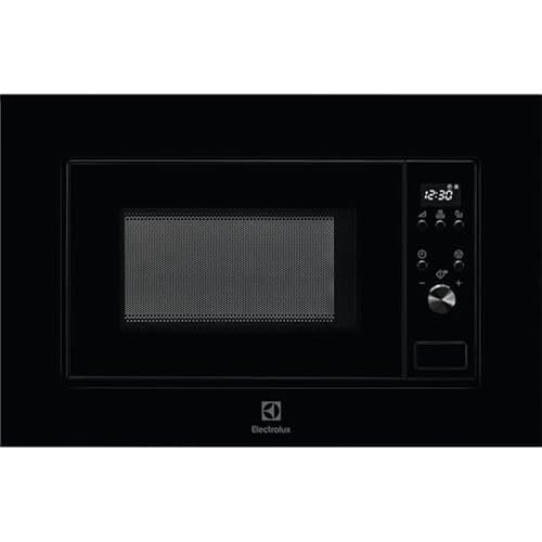 Electrolux LMS2173EMK Horno Microondas Integrable, 800W, Función Grill, 5 Niveles de Potencia, Capacidad 17 L, 5, Mandos Mecánicos, Plato de 24,5cm, Cristal Negro