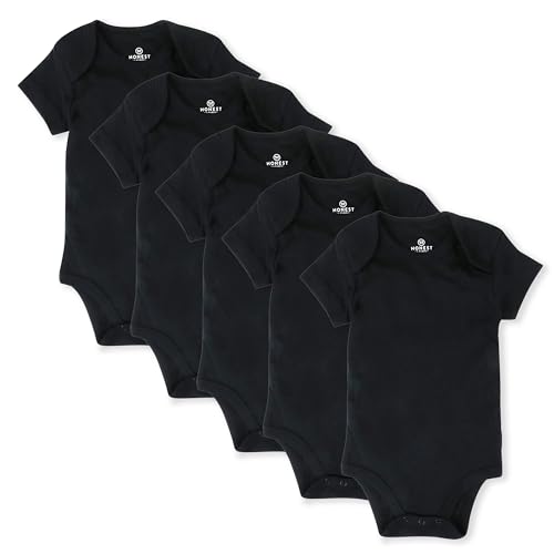 Image of HonestBaby baby-boys 5-pack Short Sleeve Bodysuits One-piece 100% Organic Cotton for Infant Baby Boys