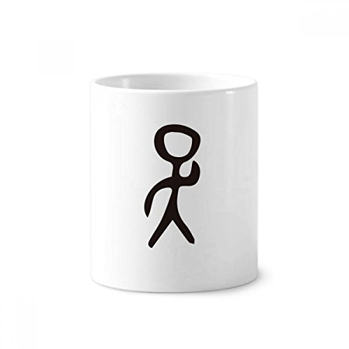 Coupe Wu en céramique blanche pour stylos et brosses à dents sur votre bureau
