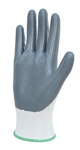 Image of Karam HS32 Nitril Palm Coated Safety Work Gloves | Excellent Grip, Flexible & Durable with Elasticated Wrist for Secure Fit | Tear & Abrasion Resistant Safety Hand Gloves | Size-L | PACK OF 10